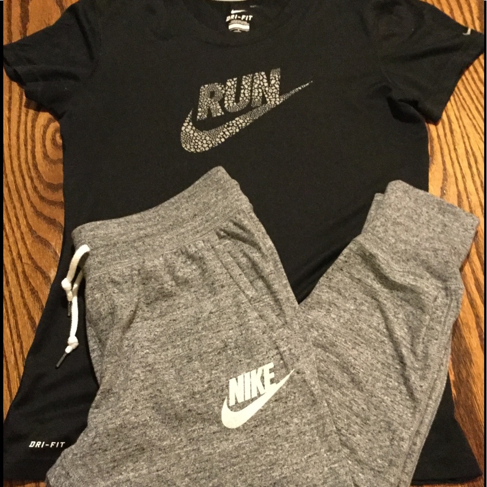 Nike dri-fit shirt & Nike joggers